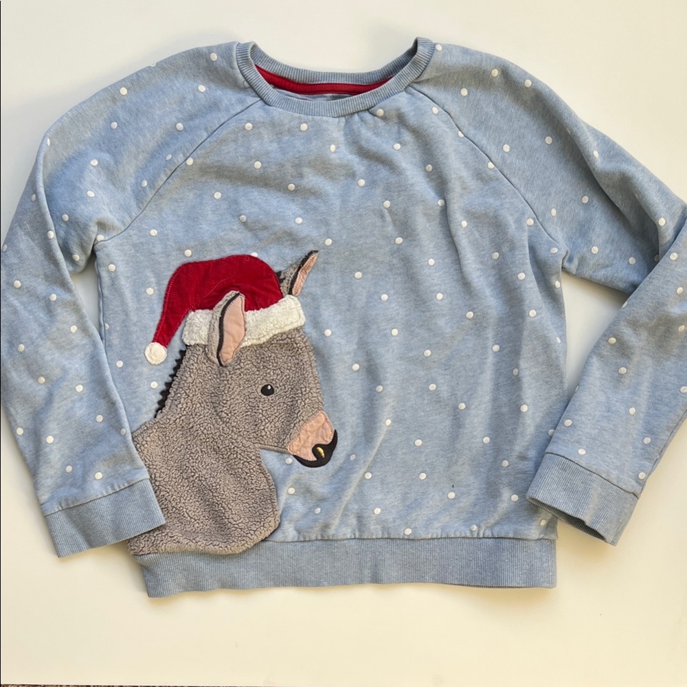 Mini Boden Christmas Donkey Sweatshirt